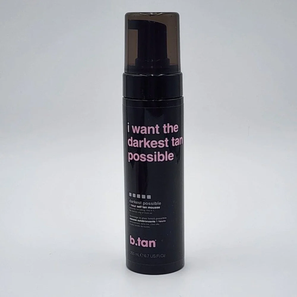 B Tan Self Tan Mousse I Want the Darkest‎ Tan Possible 1 Hour 6.7 Fl Oz Mitt New